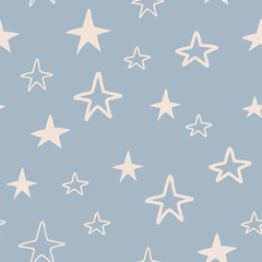Seamless pattern with stars. Seamless pattern for cards, wrapping papers, posters. Creative hand drawn pattern for winter holidays. Seamless texture for Christmas design