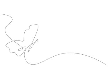 Fototapeta premium Butterfly continuous line drawing, vector illustration