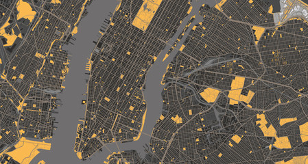 Detailed map of New York City, USA