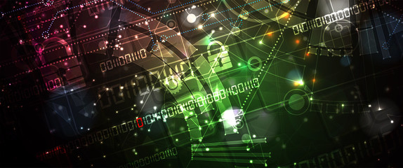 Cybersecurity and information or network protection. Future technology web services for business and internet project