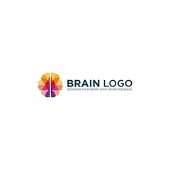 simple brain abstract vector logo