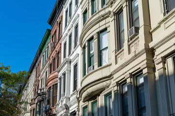 A Row of Old Houses on the Upper West Side in New York City