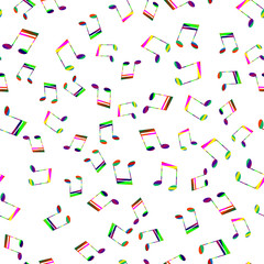 music background on white. For fabric, baby clothes, background, textile, wrapping paper and other decoration. Vector seamless pattern EPS 10