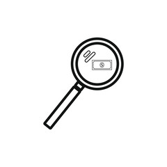 vector magnifying glass icon looking for money
