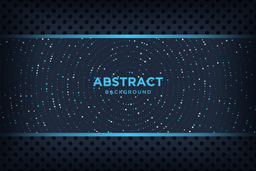 Abstract metallic black blue frame layout modern tech design template. Vector graphic.