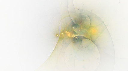 Abstract golden glowing shapes. Fantasy light background. Digital fractal art. 3d rendering.
