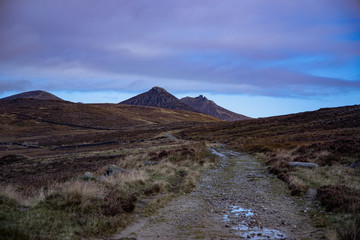 Bann's Road track leading up towards Doan in the Mourne Mountains, County Down, Northern Ireland