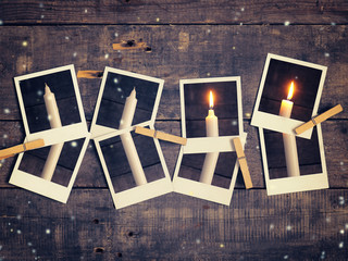First candle burning, Advent background