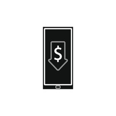 simple vector icon of smartphone looking for offers