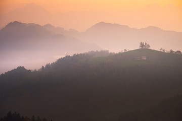 Autumn landscape in  Slovenia