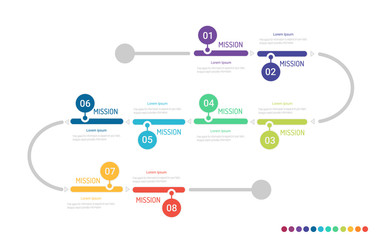 Vector infographic. Template for cycle diagram, graph, presentation and round chart. Business concept with 8 options, parts, steps or processes. Data visualization.