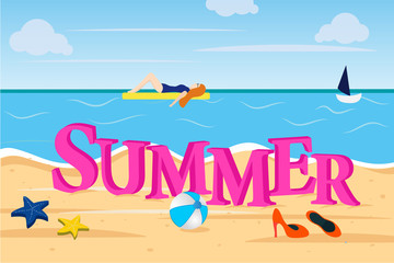 Businesswoman travel for vacation summer in the holiday.