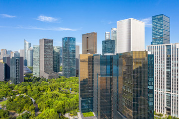 Obraz premium panoramę miasta w hangzhou w chinach