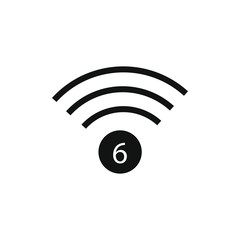 6-generation Wi-Fi symbol logo.New Generation Telecommunications Network Connectivity. 