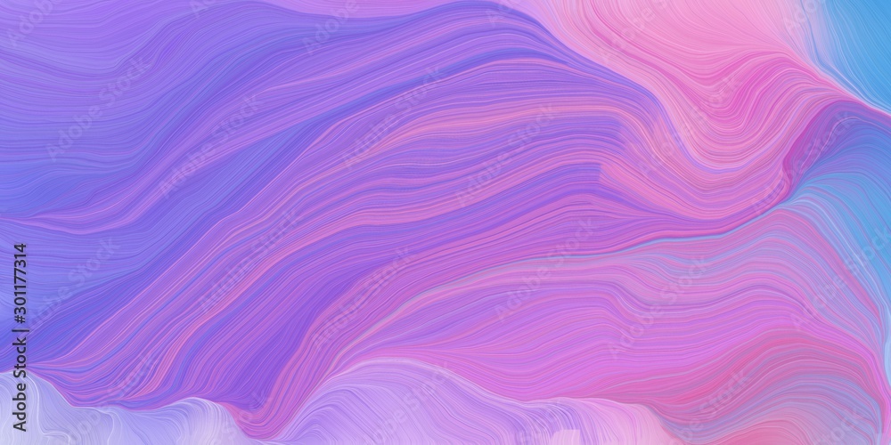 Poster curved motion speed lines background or backdrop with medium purple, plum and orchid colors. dreamy 