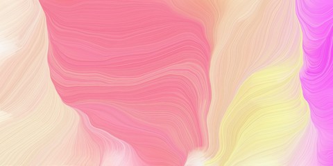 curved lines background or backdrop with wheat, hot pink and pastel magenta colors. fantasy abstract art