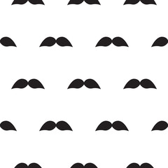 Seamless vector moustache pattern background. Retro style simple repeat texture for print paper.