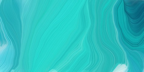 Fototapeta na wymiar curved lines background or backdrop with light sea green, teal and powder blue colors. fantasy abstract art