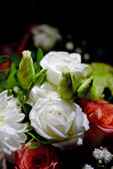 a beautiful white rose in a bouquet
