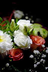 a beautiful white rose in a bouquet