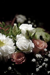 a beautiful white rose in a bouquet