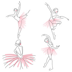 Ballet dancer, ballerina silhouette. For ballet studio logo, promo poster, dress shop, dance contemporary class flyer, business identity © A Stefanovska