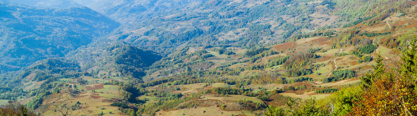 Beautiful countryside view of autumn landscape