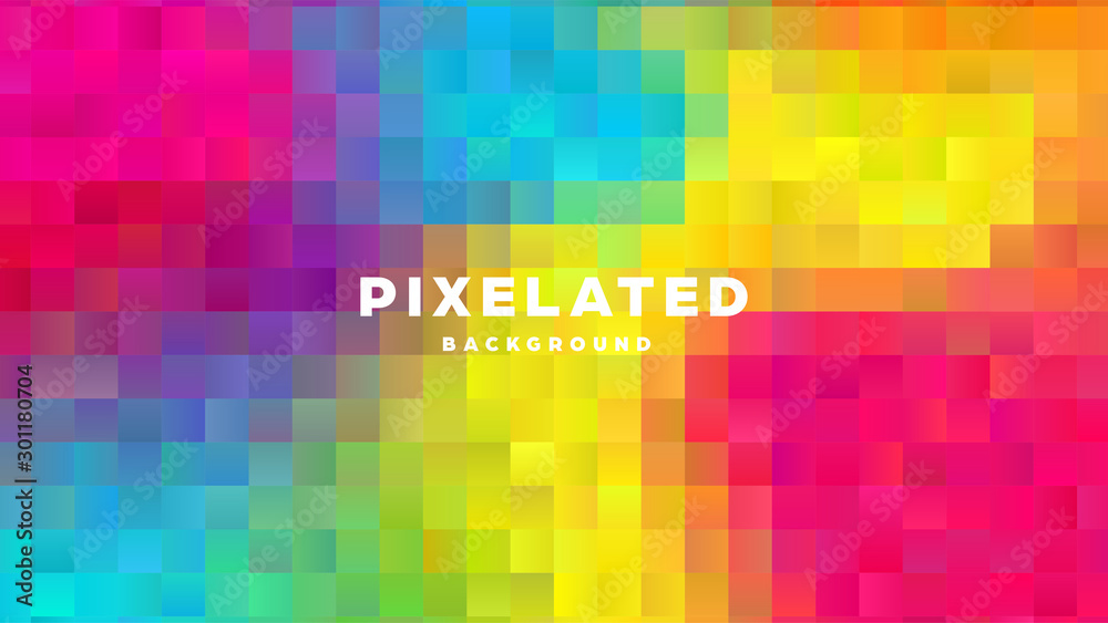 Wall mural polygonal abstract background with squares. colorful gradient design. low poly geometric rectangle s