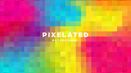 Polygonal abstract background with squares. Colorful gradient design. Low poly geometric rectangle shape modern banner. Vector illustration.