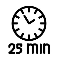 Timer 25 minutes vector illustration isolated