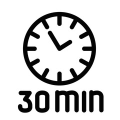 Timer 30 minutes vector illustration isolated