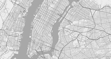 Fototapeta na wymiar Detailed map of New York City, USA