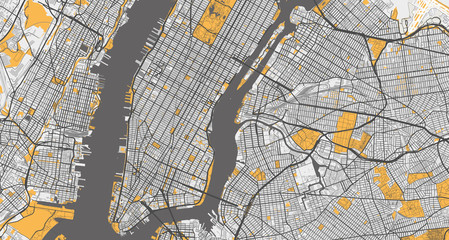 Detailed map of New York City, USA