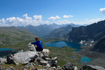 Fototapeta premium hiker in mountains