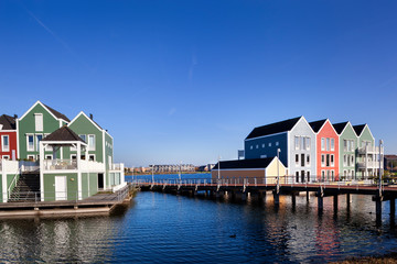 Colorful houses in Houten in the Netherlands