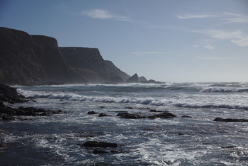 Obraz premium NB__9172 Spectacular coast with rocks in the Algarve