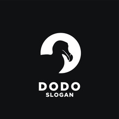 dodo bird logo black spot circle icon design vector © Alpha Factory Std