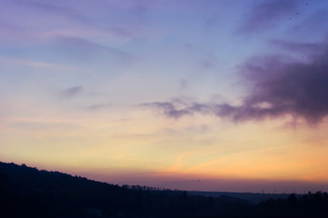 Fototapeta na wymiar Unusual sky background at sunset day.