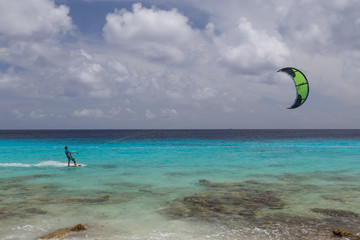 Kitesurfing Caribbean Sea Bonaire island water sport