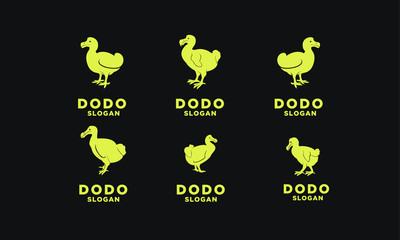 set of gold dodo bird logo icon design vector © Alpha Factory Std