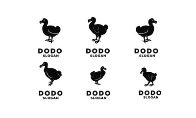 set of dodo bird logo black icon design vector © Alpha Factory Std