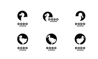 set of dodo bird logo black icon design vector © Alpha Factory Std