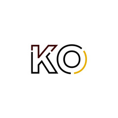 Letter KO logo icon design template elements
