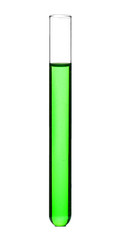 Test tube with color sample on white background