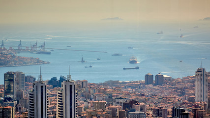 Aerial view of Istanbul and Bosphorus
