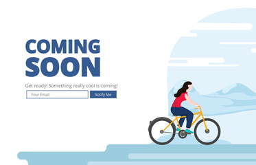 Fototapeta na wymiar Coming soon website template. Coming soon landing page design. Coming soon page for a new website. We are launching soon – Illustration