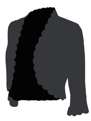 Bolero jacket black realistic vector illustration isolated - obrazy, fototapety, plakaty