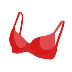 Bra red realistic vector illustration isolated