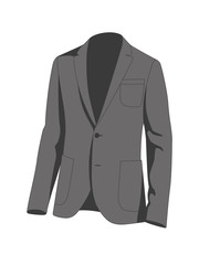 Mens formal jacket vector grey