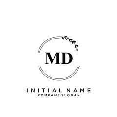 Letter MD Beauty Logo Template Vector